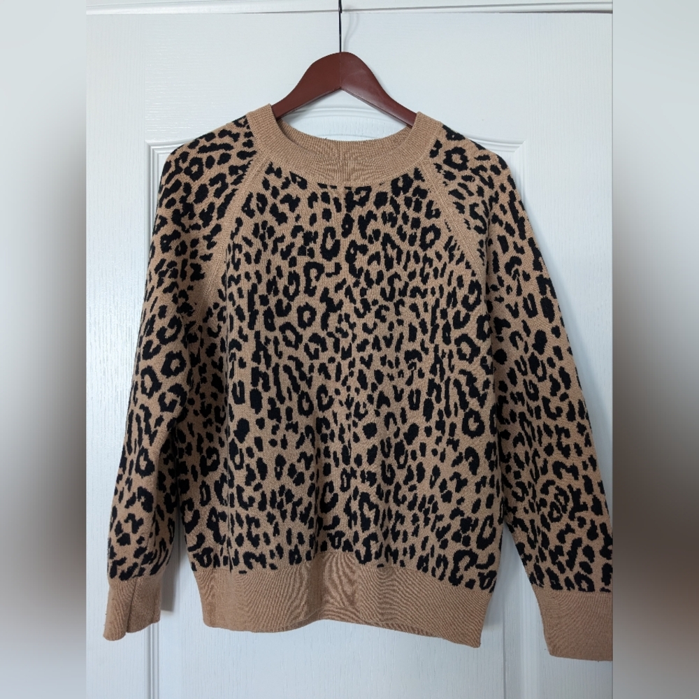 J. Crew Leopard Print Sweater - Camel and Black